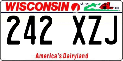 WI license plate 242XZJ