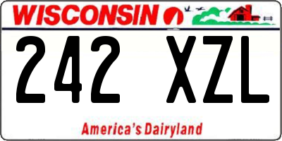 WI license plate 242XZL
