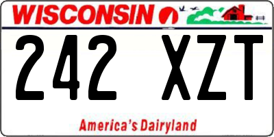 WI license plate 242XZT