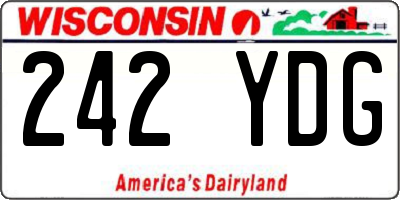 WI license plate 242YDG