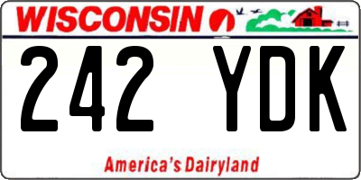 WI license plate 242YDK