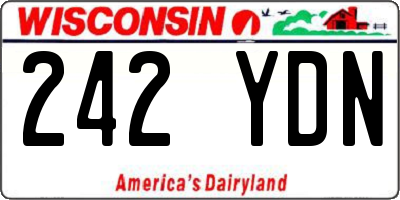 WI license plate 242YDN