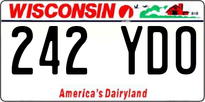 WI license plate 242YDO