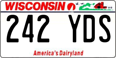 WI license plate 242YDS