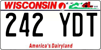 WI license plate 242YDT
