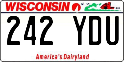 WI license plate 242YDU