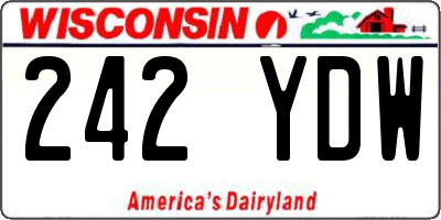 WI license plate 242YDW