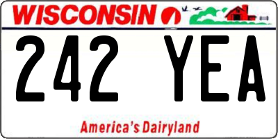 WI license plate 242YEA