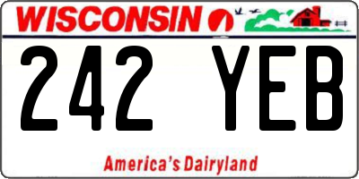 WI license plate 242YEB