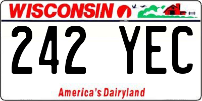 WI license plate 242YEC