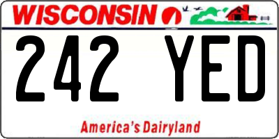 WI license plate 242YED