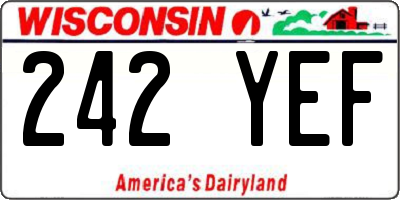 WI license plate 242YEF