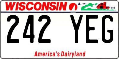 WI license plate 242YEG