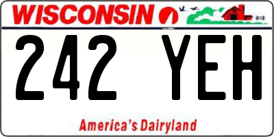 WI license plate 242YEH