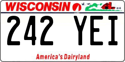 WI license plate 242YEI
