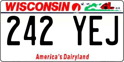 WI license plate 242YEJ