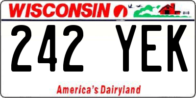 WI license plate 242YEK