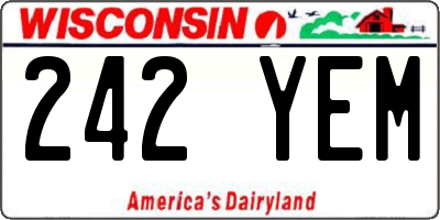 WI license plate 242YEM