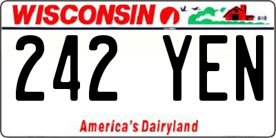 WI license plate 242YEN