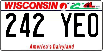 WI license plate 242YEO