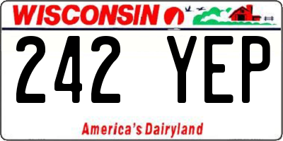 WI license plate 242YEP
