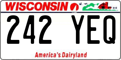 WI license plate 242YEQ