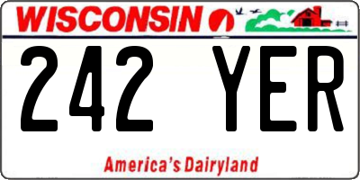 WI license plate 242YER