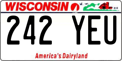 WI license plate 242YEU