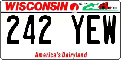 WI license plate 242YEW