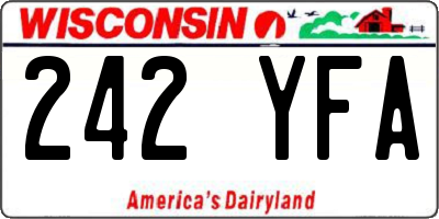 WI license plate 242YFA