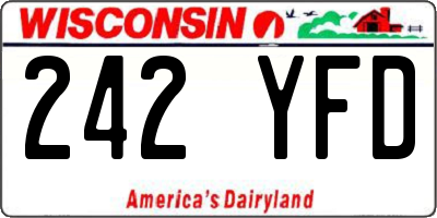 WI license plate 242YFD