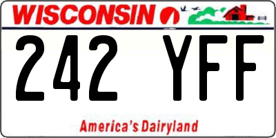 WI license plate 242YFF