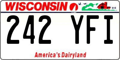 WI license plate 242YFI