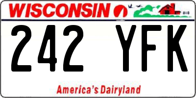 WI license plate 242YFK
