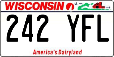 WI license plate 242YFL