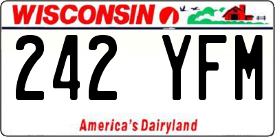 WI license plate 242YFM