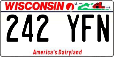 WI license plate 242YFN