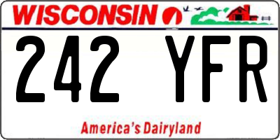 WI license plate 242YFR