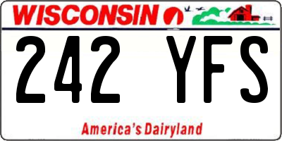 WI license plate 242YFS