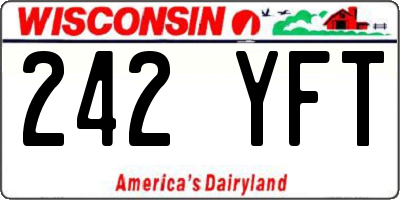 WI license plate 242YFT
