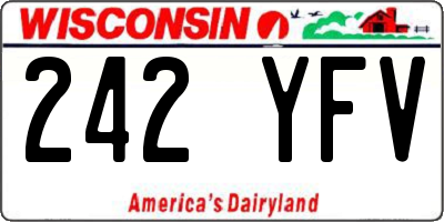 WI license plate 242YFV