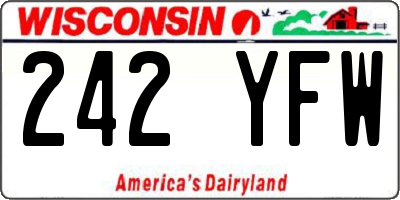 WI license plate 242YFW