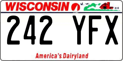 WI license plate 242YFX