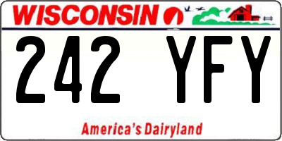 WI license plate 242YFY