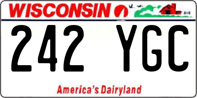 WI license plate 242YGC