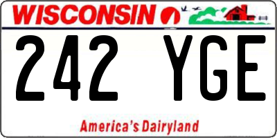 WI license plate 242YGE
