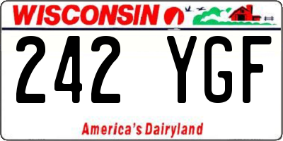 WI license plate 242YGF