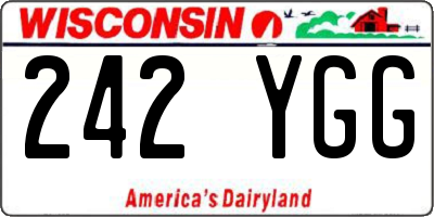WI license plate 242YGG