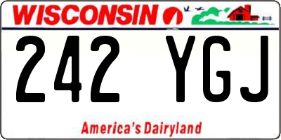 WI license plate 242YGJ