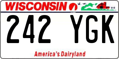 WI license plate 242YGK
